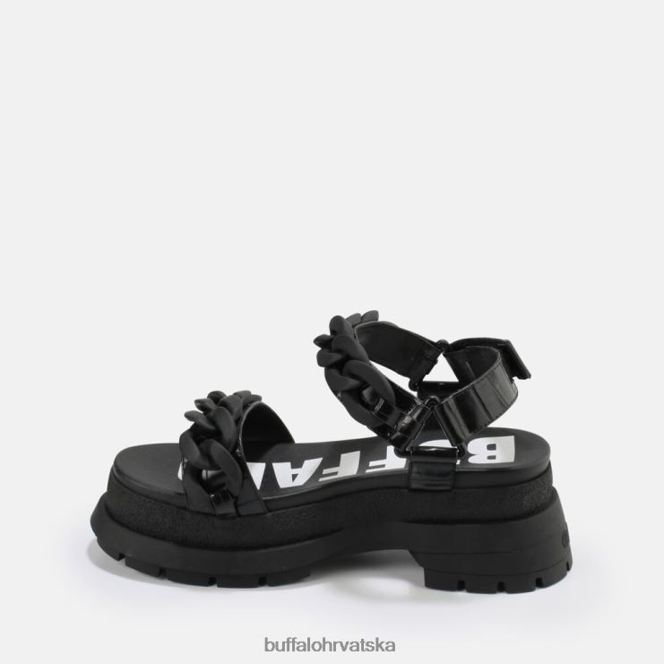 crno Buffalo rude lančana sandala s platformom veganska |sandale TDD6T28